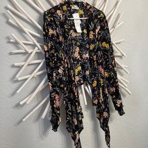 Patrons of Peace Floral Open Front Cardigan